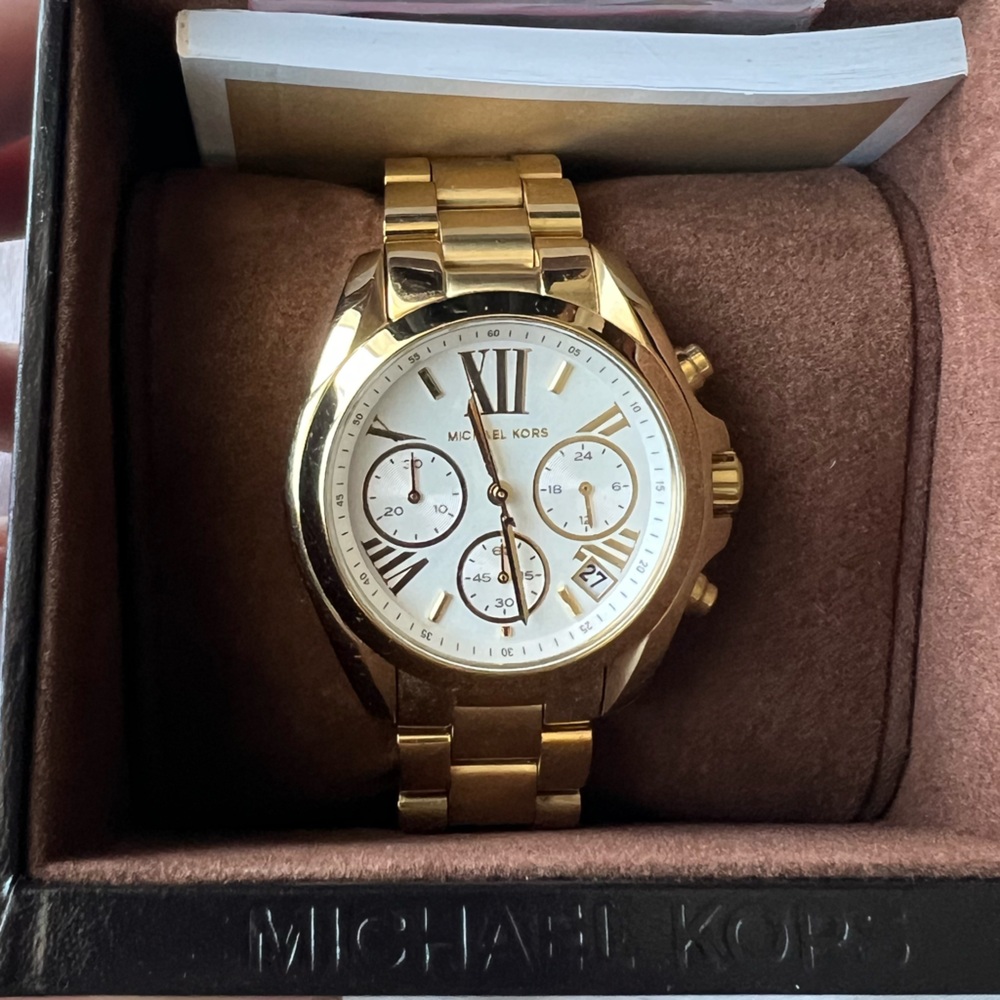 Michael Kors Gold and White Women's Watch